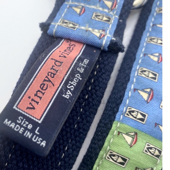 Vineyard Vines Patch Canvas Belt Sz L - Picture 4 of 8